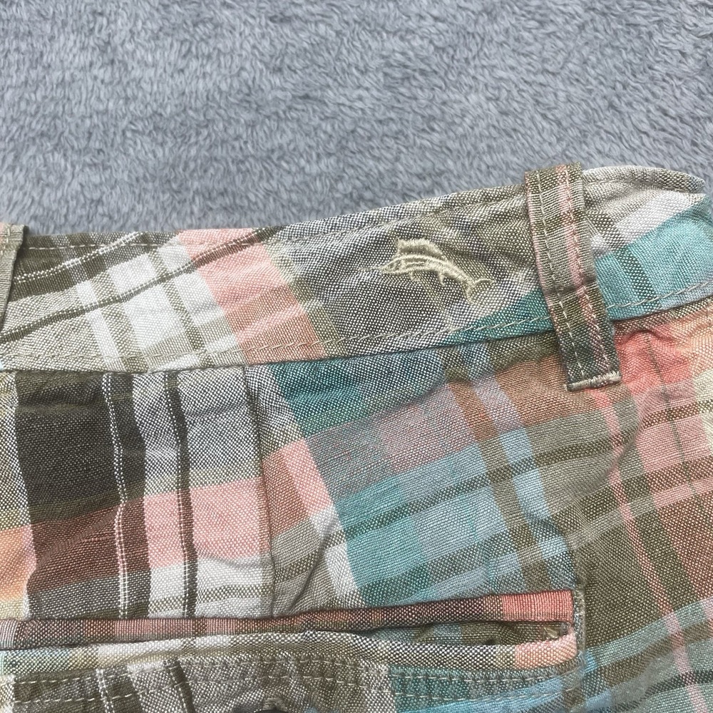 Tommy Bahama Shorts Mens 30 Multicolor Plaid Chinos Linen Blend Preppy Casual - Picture 8 of 16